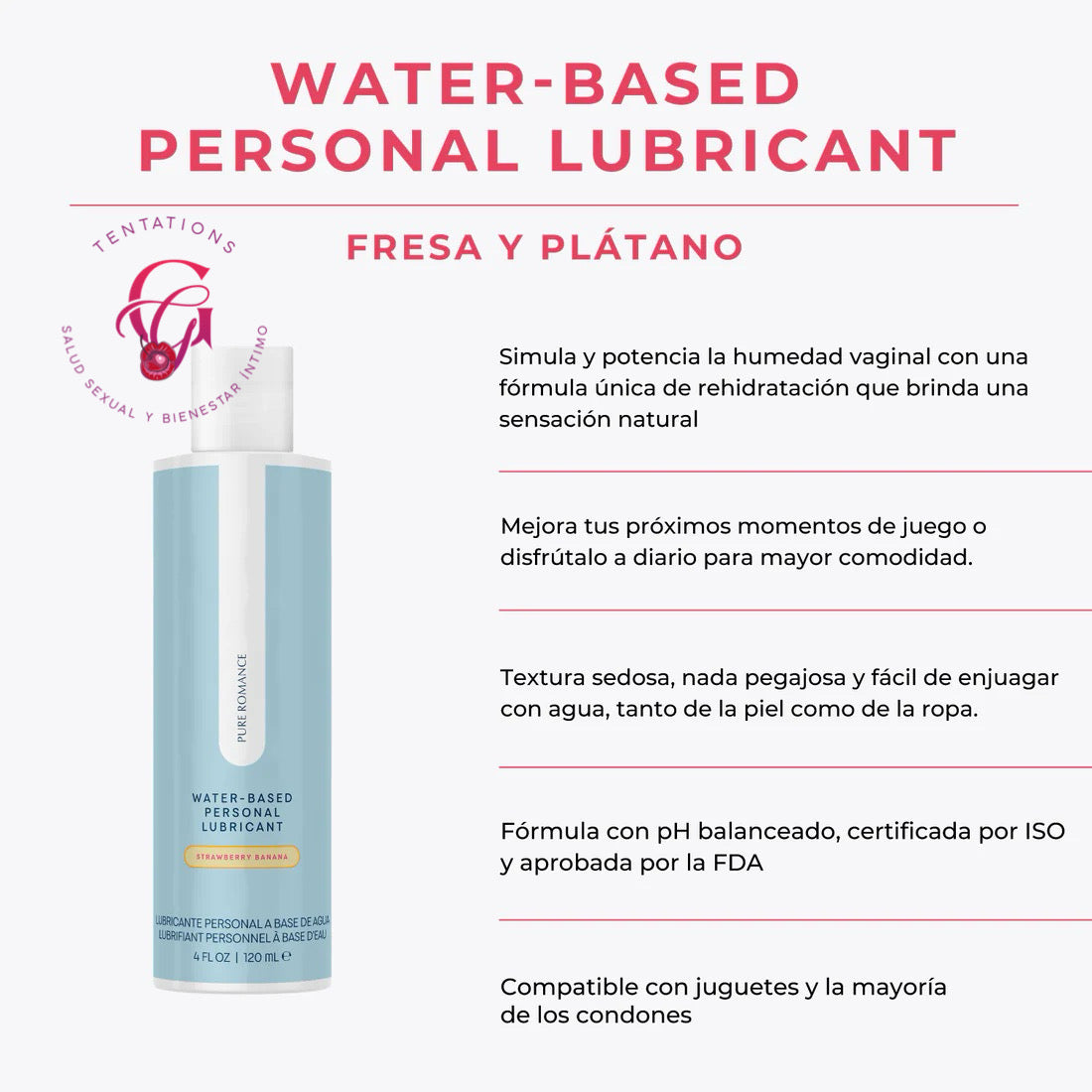 Water-Based Personal Lubricant - Fresa y Plátano